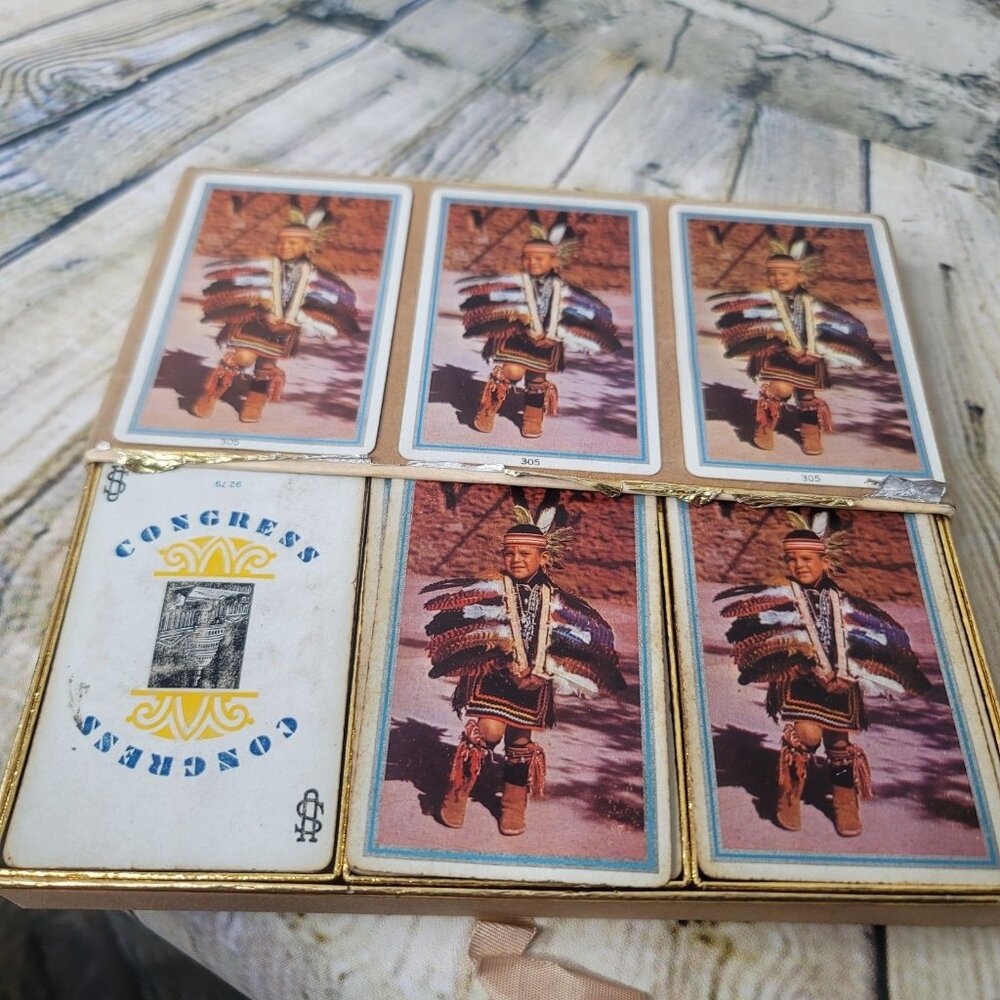 3 Vintage Playing Cards Native American Indian Child Congress
